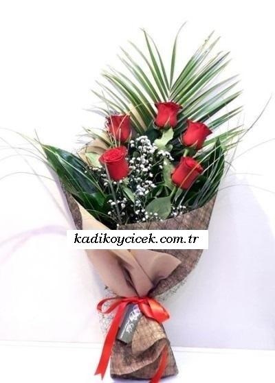 5 Adet Kırmızı Gül Buketi